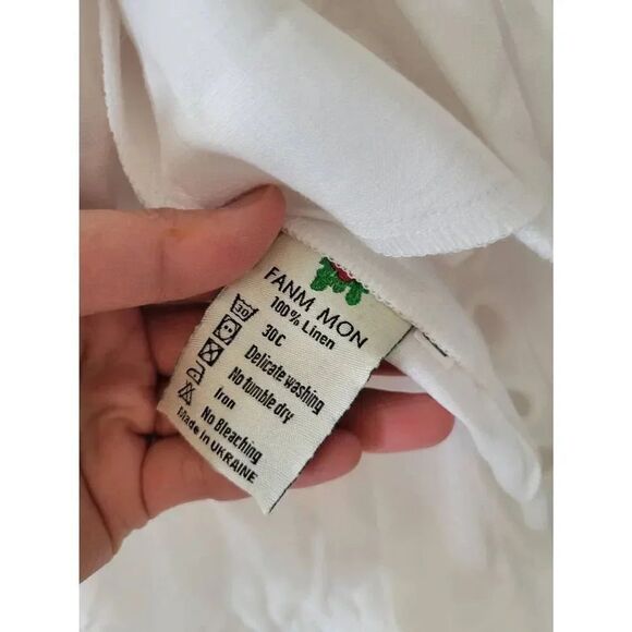 Fanm Mon Cide Wrap Dress $368, White Linen S - Picture 6 of 8